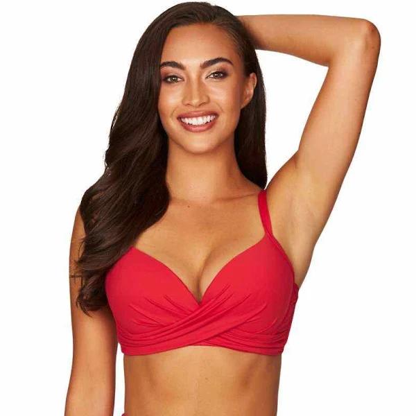 Essentials Cross Front Underwire Bikini Bra - Red | Sea Level Australia Red / AU10/US6