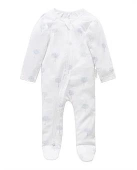 David Jones Purebaby Zip Growsuit (00000-0) in Pale Blue, Size 00