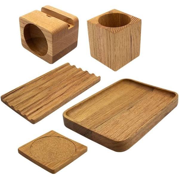 Desky Full Set Desk Accessories - Hardwood Red Oak