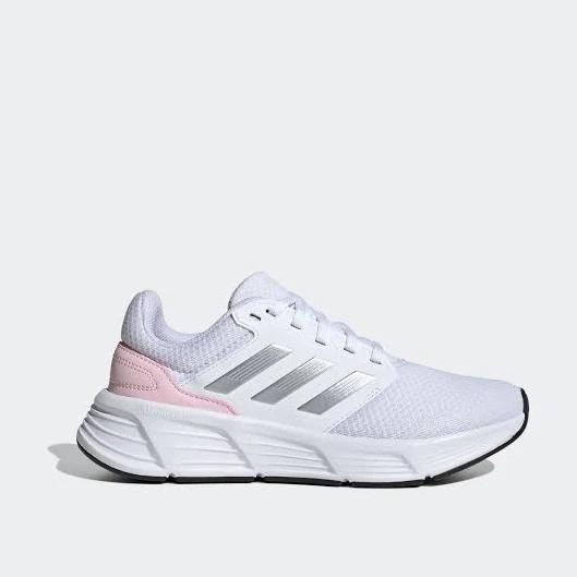 Adidas Galaxy 6 Shoes White / Silver Metallic / Pink 10.5