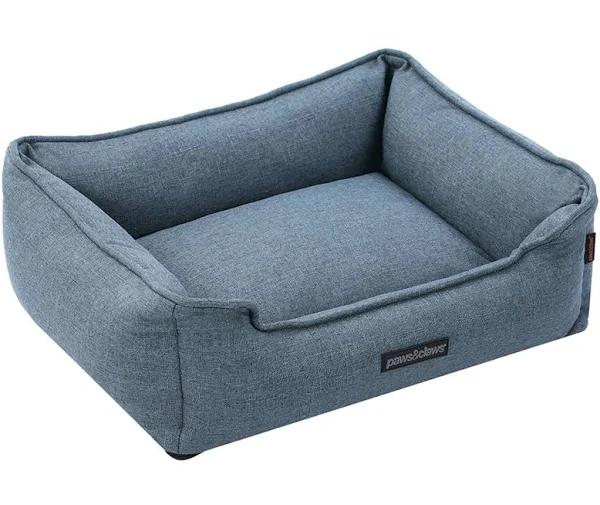 Paws & Claws 60x50cm Pia Walled Pet Bed Rectangle w/ Non-slip Base Medium Denim - Earn Everyday Rewards, AfterPay Available