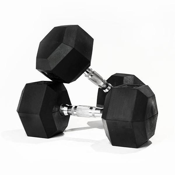 Rubber Hex Dumbbell | Sold in Pairs [1kg - 45kg]