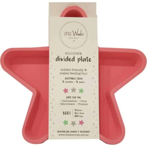 Little Woods Star Silicone Divided Plate Dusty Pink