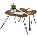 VASAGLE Set of 2 Nesting Table Rustic Brown and Black