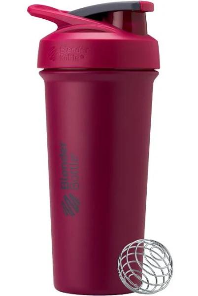 Blender Bottle, Strada Sleek , Insulated Stainless Steel, Raspberry, 25 oz (740 ml)