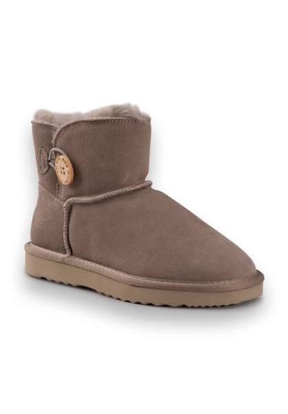 AUS Wooli UGG Cabarita Short Sheepskin Button Boot - Light Grey