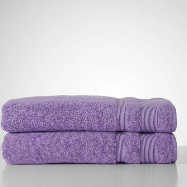 Canningvale Amalfitana Bath Sheet Twin Pack - Violet, Terry