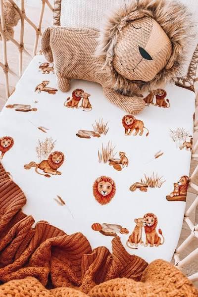 Snuggle Hunny Bassinet Sheet & Change Pad Cover - Lion