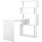 Home Office Computer Desk Corner Table w/ Hutch 4 Tier Bookshelf Storage L-shaped Rotating Table White