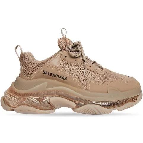 Balenciaga Triple S Clear Sole Sneaker - Brown - Woman - 34 - Polyester & Polyurethane