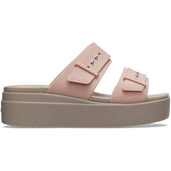 Crocs Brooklyn Buckle Low Wedge - Pale Blush W6