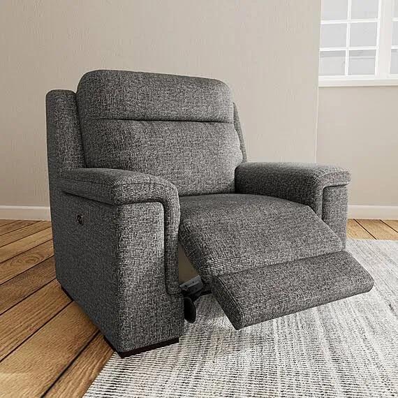 Barret Fabric Electric Recliner Armchair Dolphin by Freedom