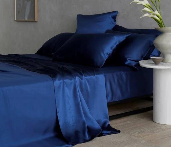 100% Mulberry Silk Sheet Set | Navy Blue