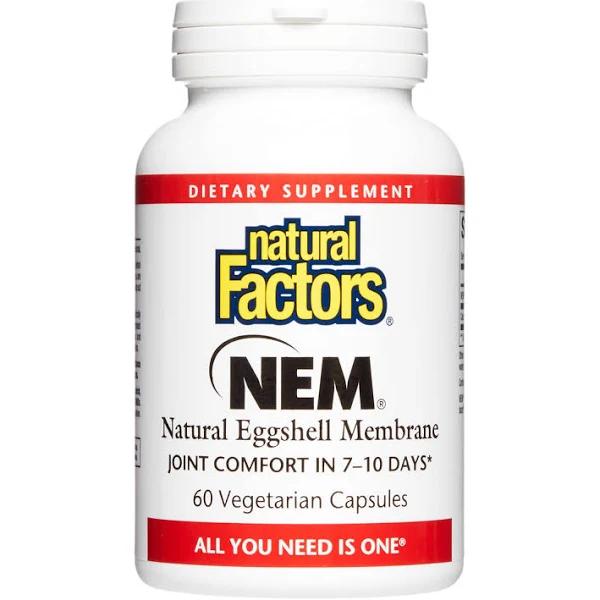 Natural Factors NEM Natural Eggshell Membrane - 60 Vegetarian Capsules