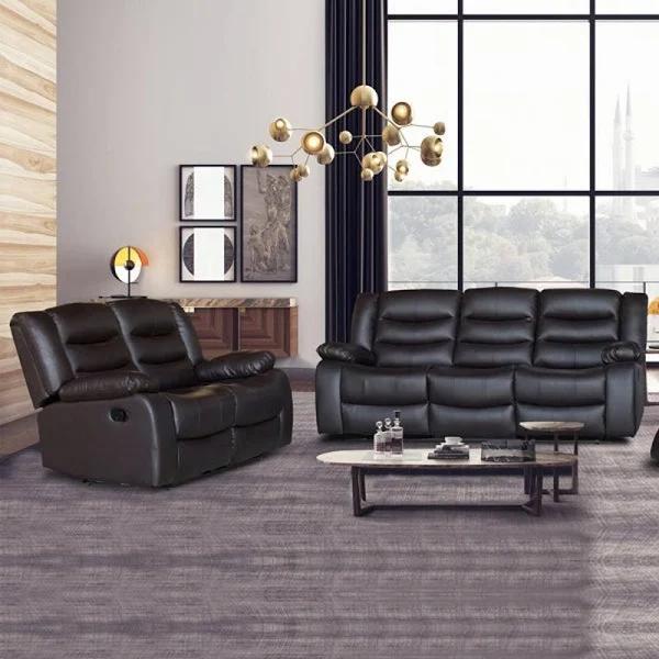 3+2 Seater Recliner Sofa in Faux Leather Lounge Couch in Brown