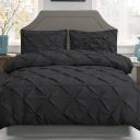 Giselle Bedding Quilt Cover Set Black - Queen