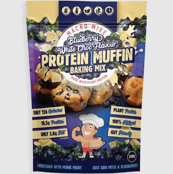 Macro Mike Blueberry White Choc Protein Muffin Baking Mix 250g