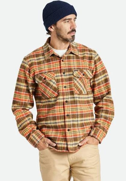 Brixton - Bowery Heavy Weight Flannel - Desert Palm/Antelope/Burnt Red - XL