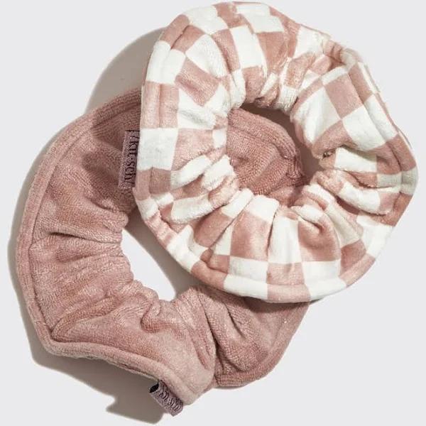 Microfiber Quick-Dry Towel Scrunchies 2pc - Terracotta Checker