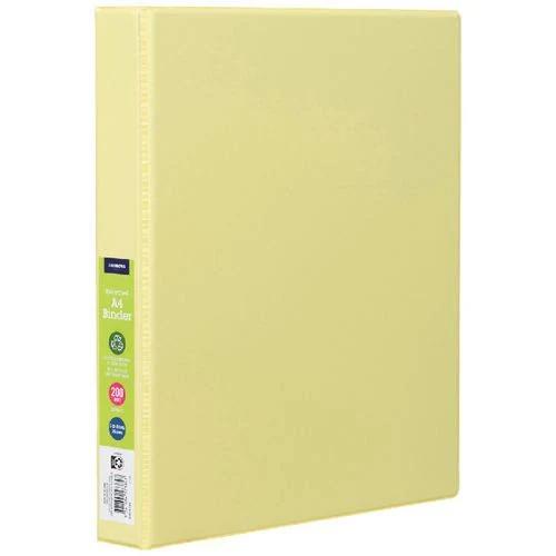 J.Burrows A4 Binder 2D 25mm Pale Lemon