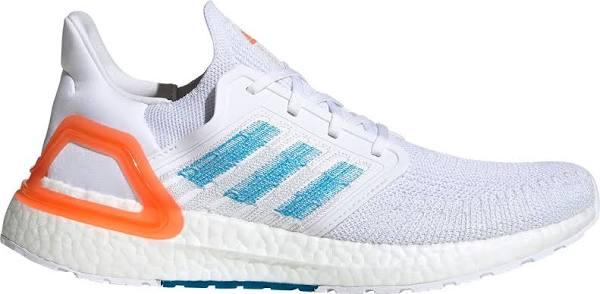 Adidas Ultra Boost 20 White Sharp Blue True Orange