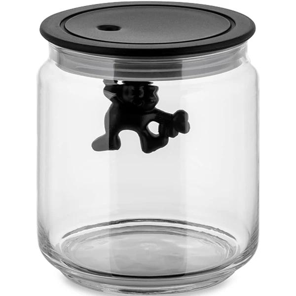 Alessi - Gianni Glass Storage Jar - Black - Small