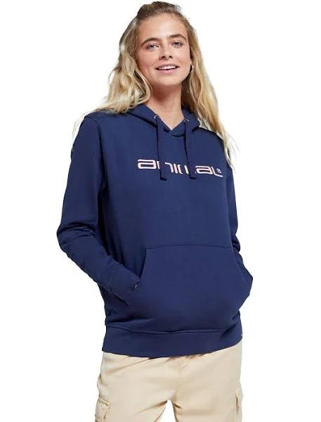 Animal Womens Maya Hoodie Ladies Sweatshirt Gym Training Organic Cotton Pullover - Navy - 12 - AfterPay & zipPay Available