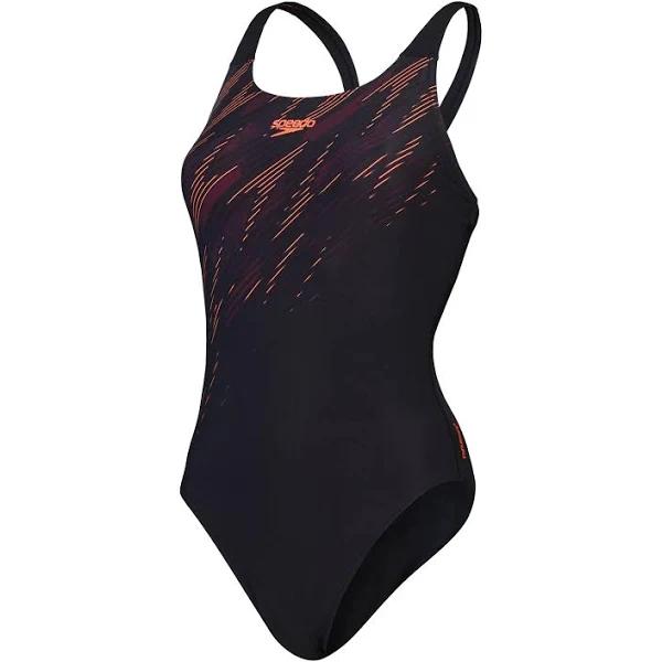 Speedo Black Hyperboom Placement Muscleback Womens Swimsuit