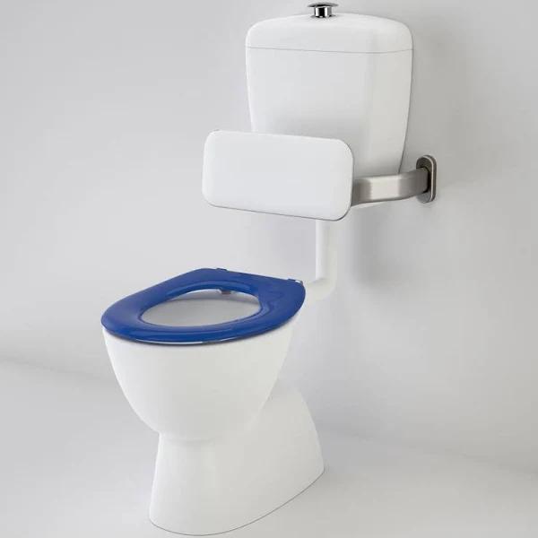 Caroma Care 400 Connector (S Trap) Suite With Backrest and Caravelle Care Single Flap Seat - Sorrento Blue - 987900BSB