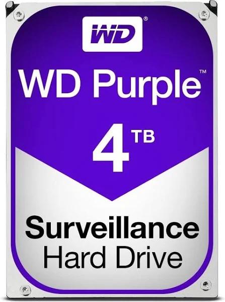 WD Purple 4TB Surveillance Hard Disc Drive - 5400 RPM Class SATA 6 Gb/s 64MB Cache 8.9cm - WD40PURX