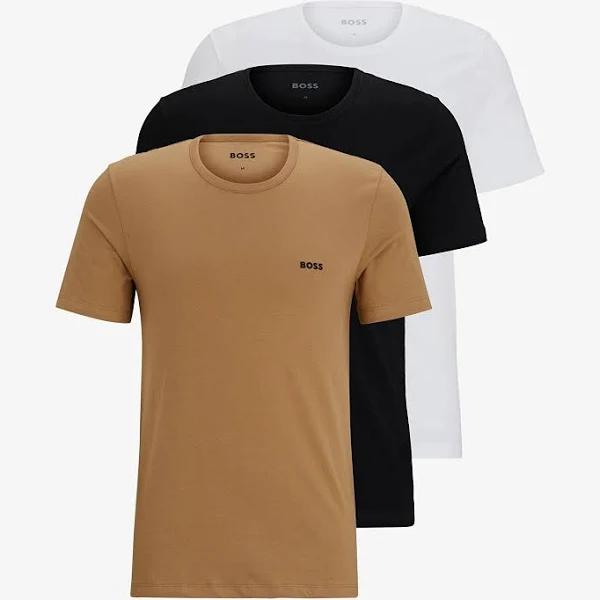 Boss 3 Pack Classic T-Shirt, Size M, Beige