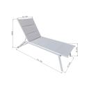 Mimosa White Solaris Padded Sling Sun Lounge with Wheels