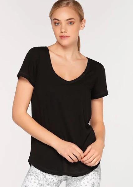 Lorna Jane Frankie T Shirt Black XS