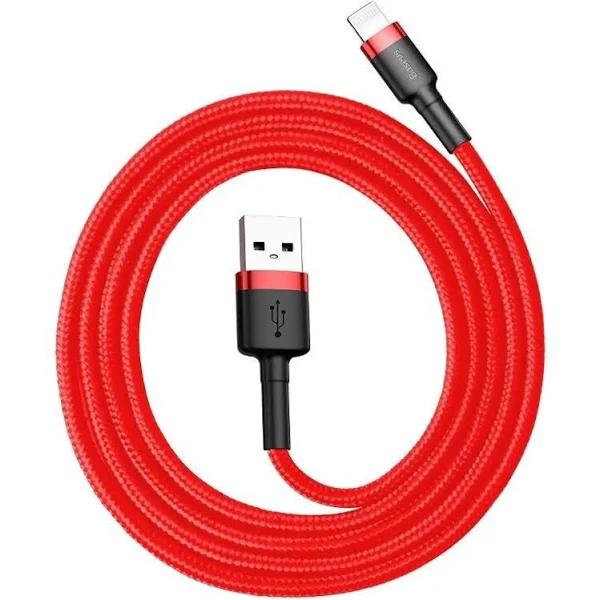 Baseus USB to Lightning Cable Data Charger Cord Cafule Series For iPhone iPad (2M, Red)