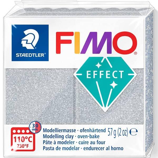 Fimo Effect Glitter Silver 57g Polymer Clay Block Fimo Colour Reference 812