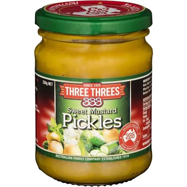 Three Threes Sweet Mustard Pickles 250g