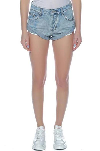 OneTeaspoon - Women's Blue Denim - Bandits Low Waist Denim Shorts - Size 25 at The Iconic