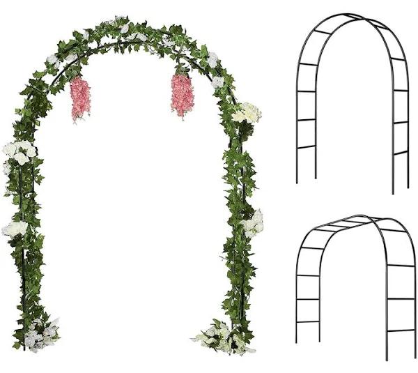 SpringUp Garden Arch Climbing Plants Support Flower Arbour Pergola Trellis Archway Party (Black)