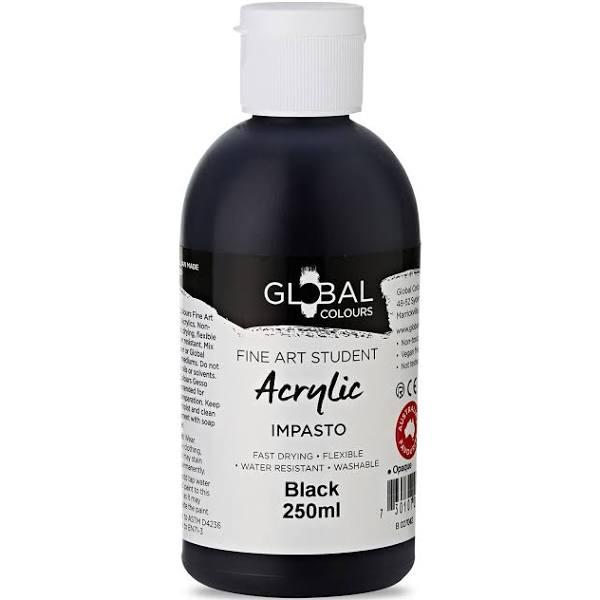 Global Black - 250ml Student Fine Art Acrylic Impasto Paint