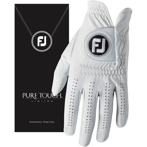 FootJoy Men's Pure Touch Limited Golf Gloves White Cadet Medium/Large Worn On Left Hand