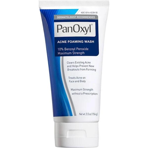 PanOxyl Foaming Acne Wash, Maximum Strength, 10% Benzoyl Peroxide - 5.5 oz