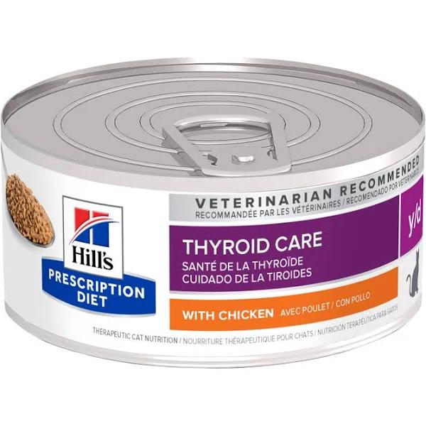 Hills Prescription Diet Cat Y/D Thyroid Care Chicken Wet Food 156g x 24