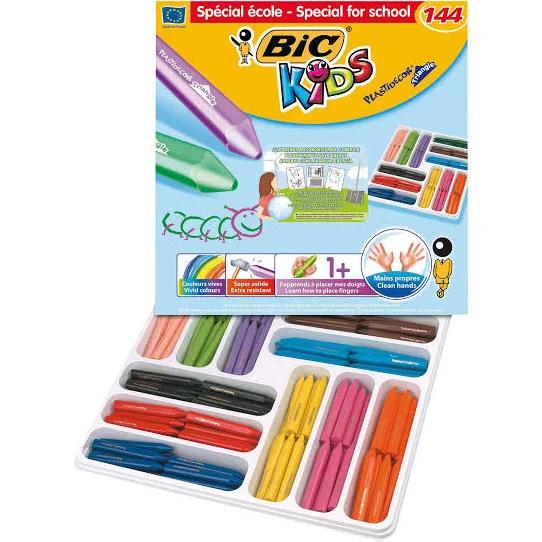 Bic Kids Plastidecor Triangle Crayons 144 Pack