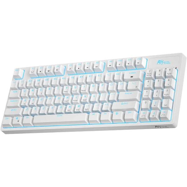 RK Royal Kludge 89 Mechanic Keyboard 3 Mode RGB Hot Swappable White (Blue Switch)