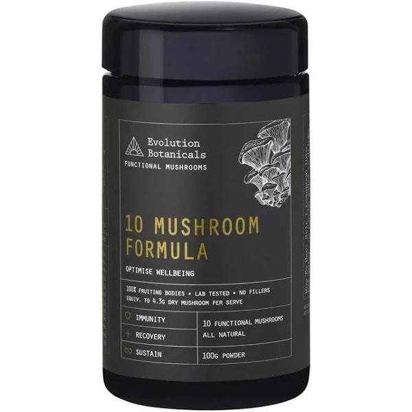 Evolution Botanicals 10 Mushroom Formula 100g, Optimise Wellbeing