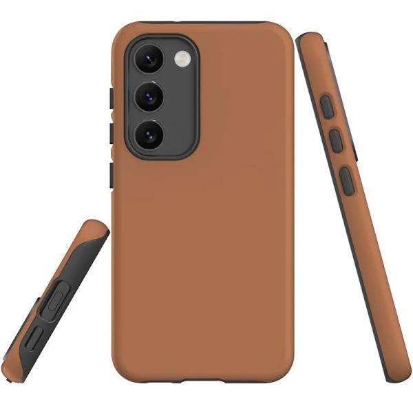 For Samsung Galaxy S23 Case Shielding Cover, Brown