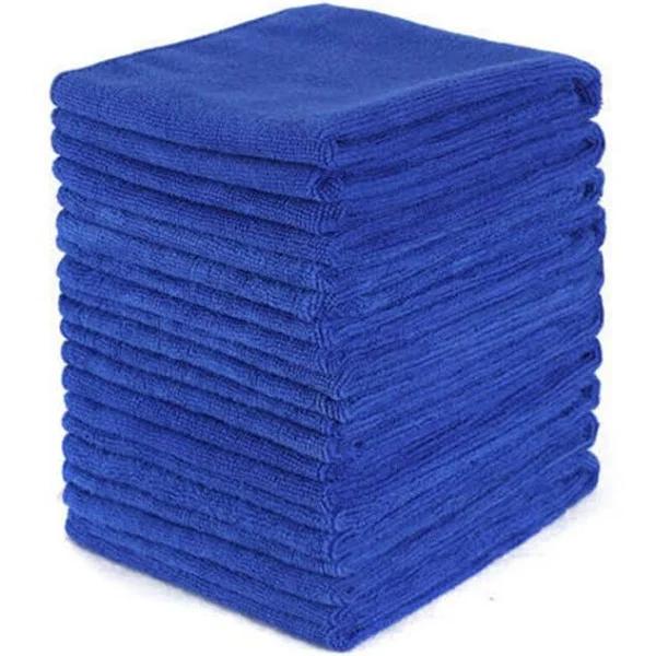 50pcs Blue Microfibre Cloths Car Cleaning Cloth Detailing Towels Washing Duster - AfterPay & zipPay Available