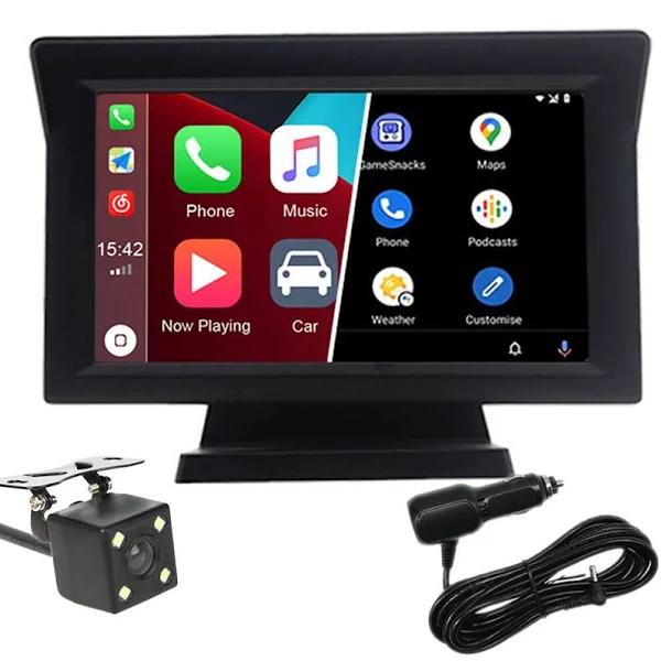 Portable Wireless Apple Carplayer & Android Auto 7 Inch Car Monitor Radio For All Cars Dashboard Mounted Car Stereo Support Bluetooth 5.0 Mirror