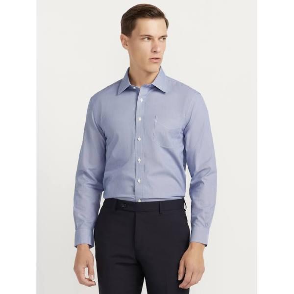 Brooks Brothers Stretch Slim Fit Dress Shirt, Pinpoint Ainsley Collar Houndstooth Blue -1734