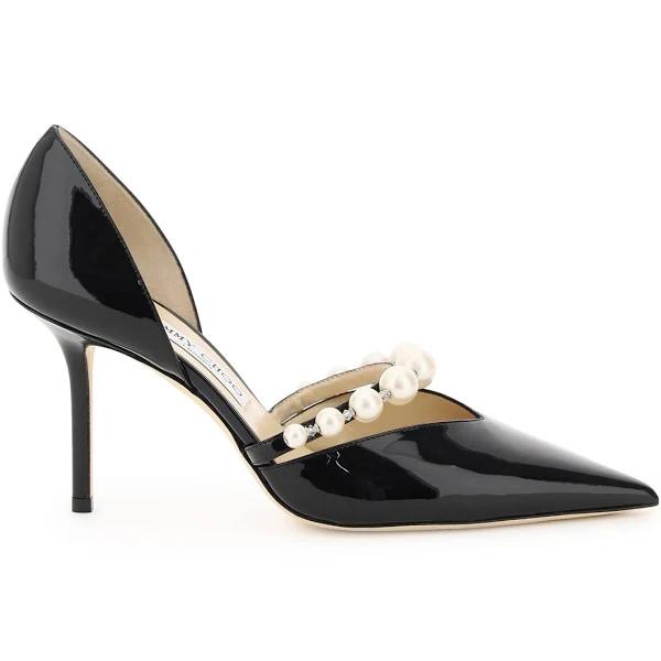 Jimmy Choo Pumps Aurelie 85 with Pearls 38 Black Leather